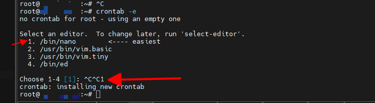Crontab editor với lệnh dọn rác tự động